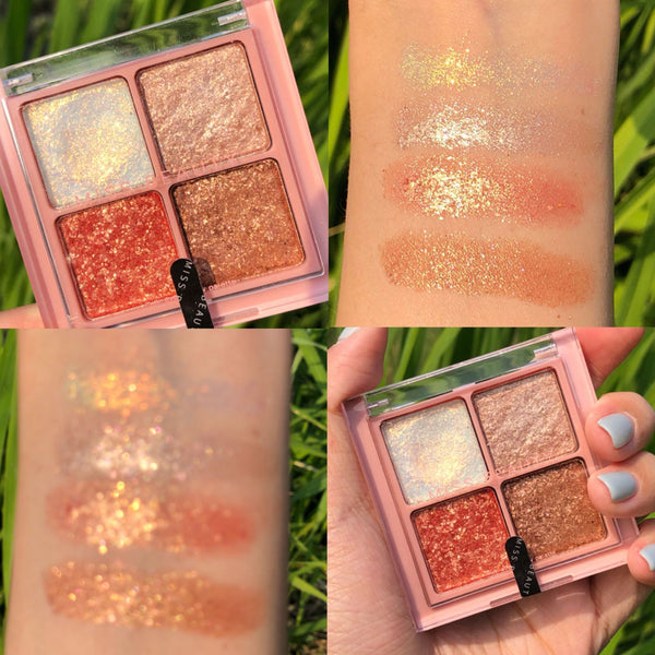 Mini Vierfarb-Lidschattenpalette | Kompakte Beauty-Palette