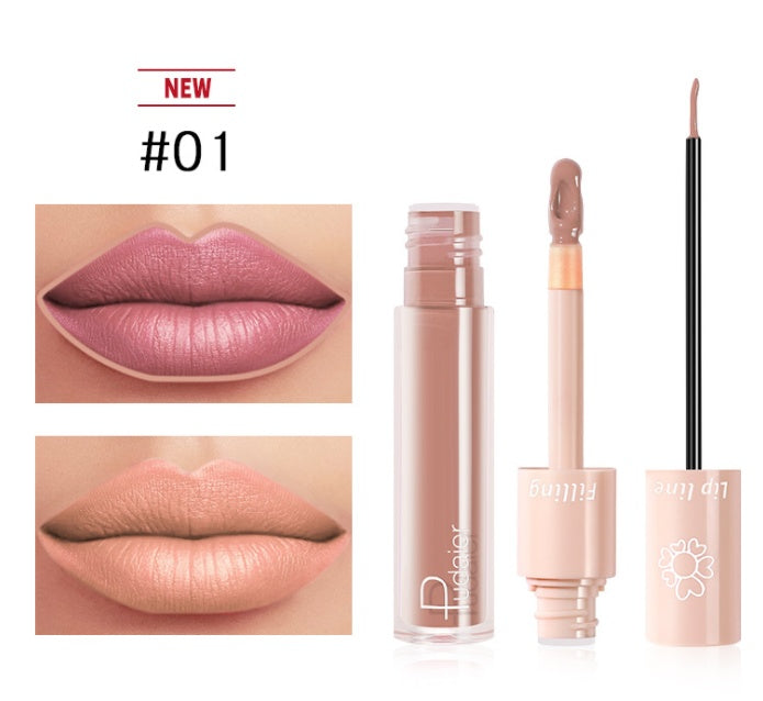 Pudaier Dual Lippenstift | 2-in-1 Lipgloss & Flüssiger Lippenstift