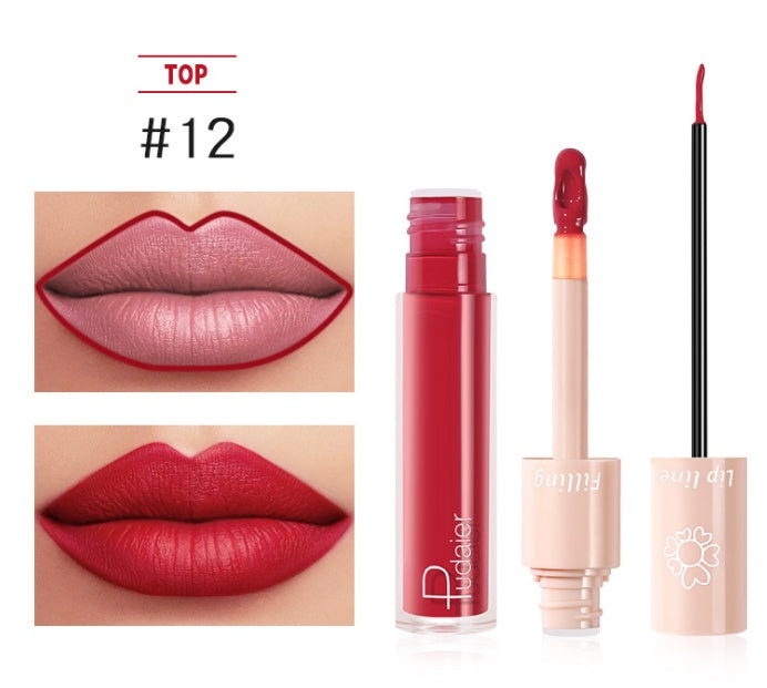 Pudaier Dual Lippenstift – Lipgloss & Flüssiger Lippenstift